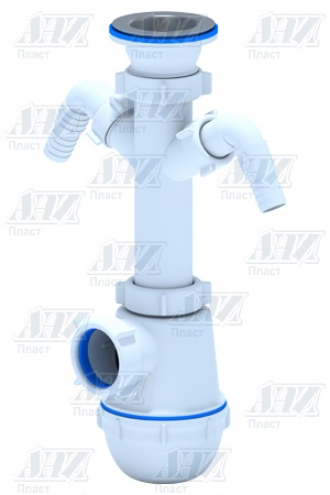 Сифон бутылочный 1 1/2"*40 с двумя отводами АНИ ГРОТ А1100 *1/35