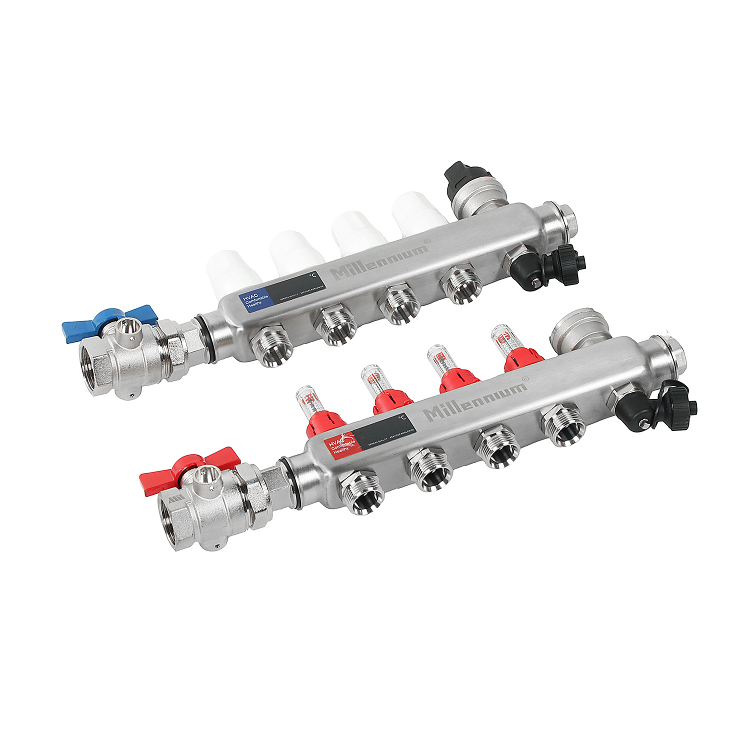 Коллекторная группа Millennium с расходомером, 4 выхода, с кранами