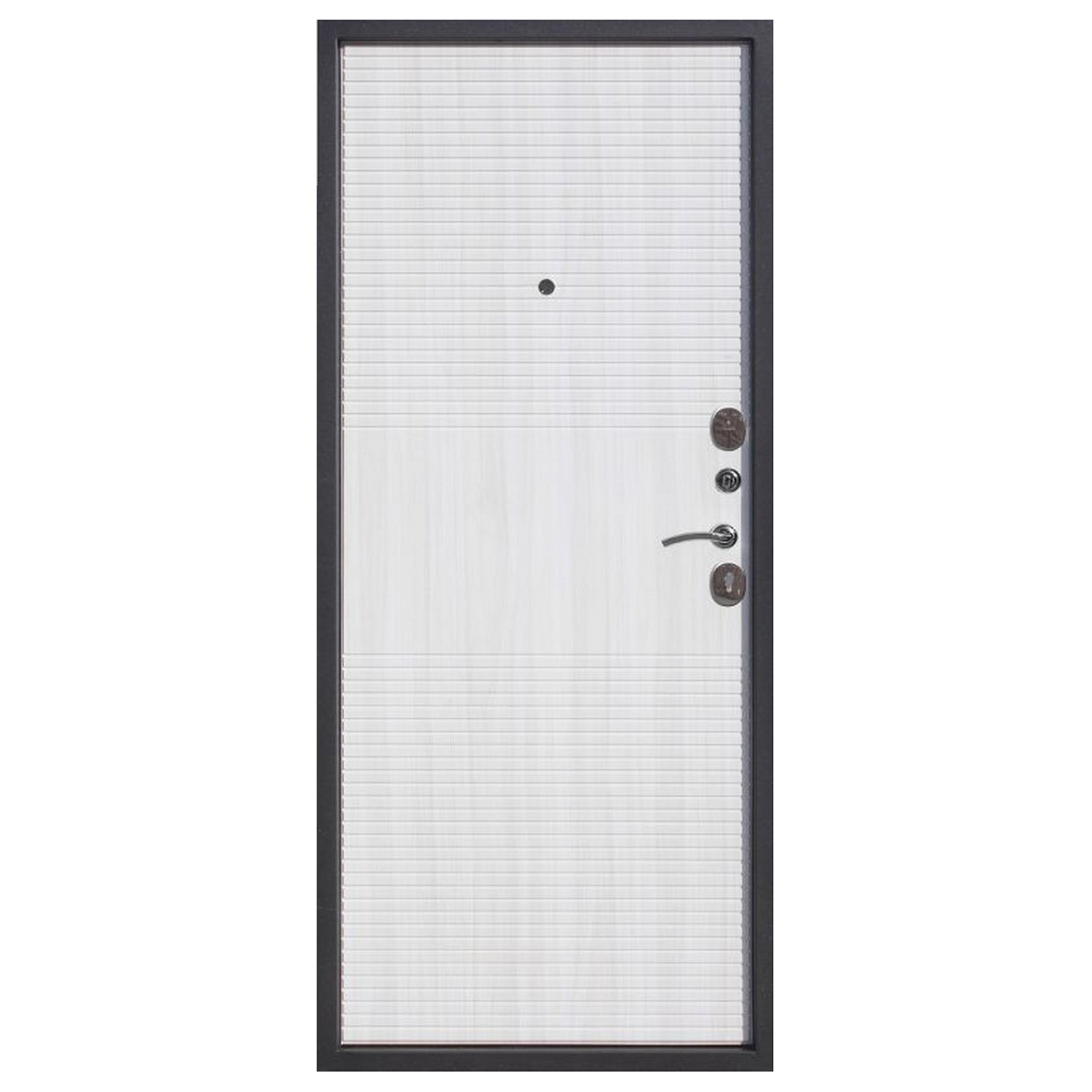 Дверь входная 2050х860х75 мм Ferroni Гарда, правая, черный муар/белый ясень