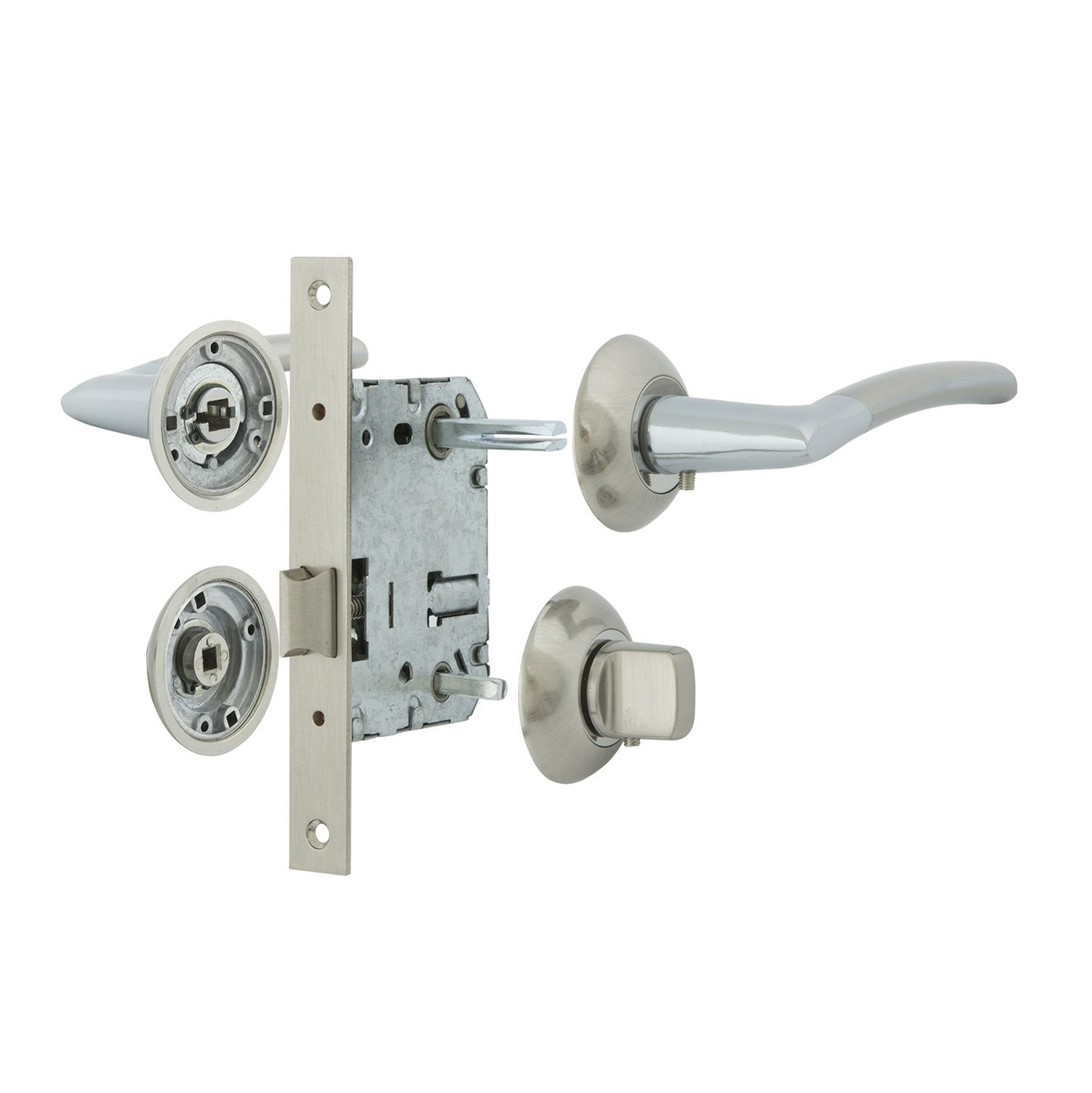 Комплект для двери НИКЕЛЬ матовый FZ SET 01-С 170 2Н BK SN Фабрика Замков *10