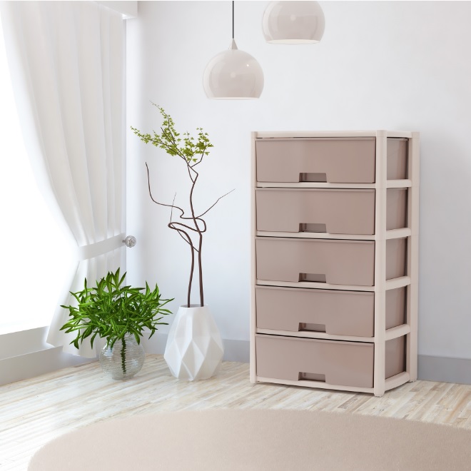 Комод пластм. "Колорит" 5 ящиков выс.1000мм, шир.560мм, гл390мм Беж/св.Беж.М8760"ЗПИ"Альтернатива"*1 Комод пластм. "Колорит" 5 ящиков выс.1000мм, шир.560мм, гл390мм Беж/св.Беж.М8760"ЗПИ"Альтернатива"*1