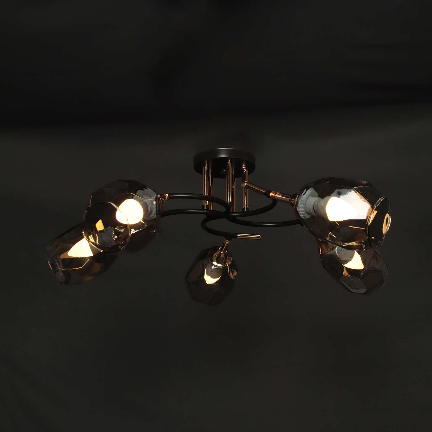 Люстра N4202/5 COFFEE+FGD 5*40W E27 (d-670; h-310) VERNER LIGHTING *1