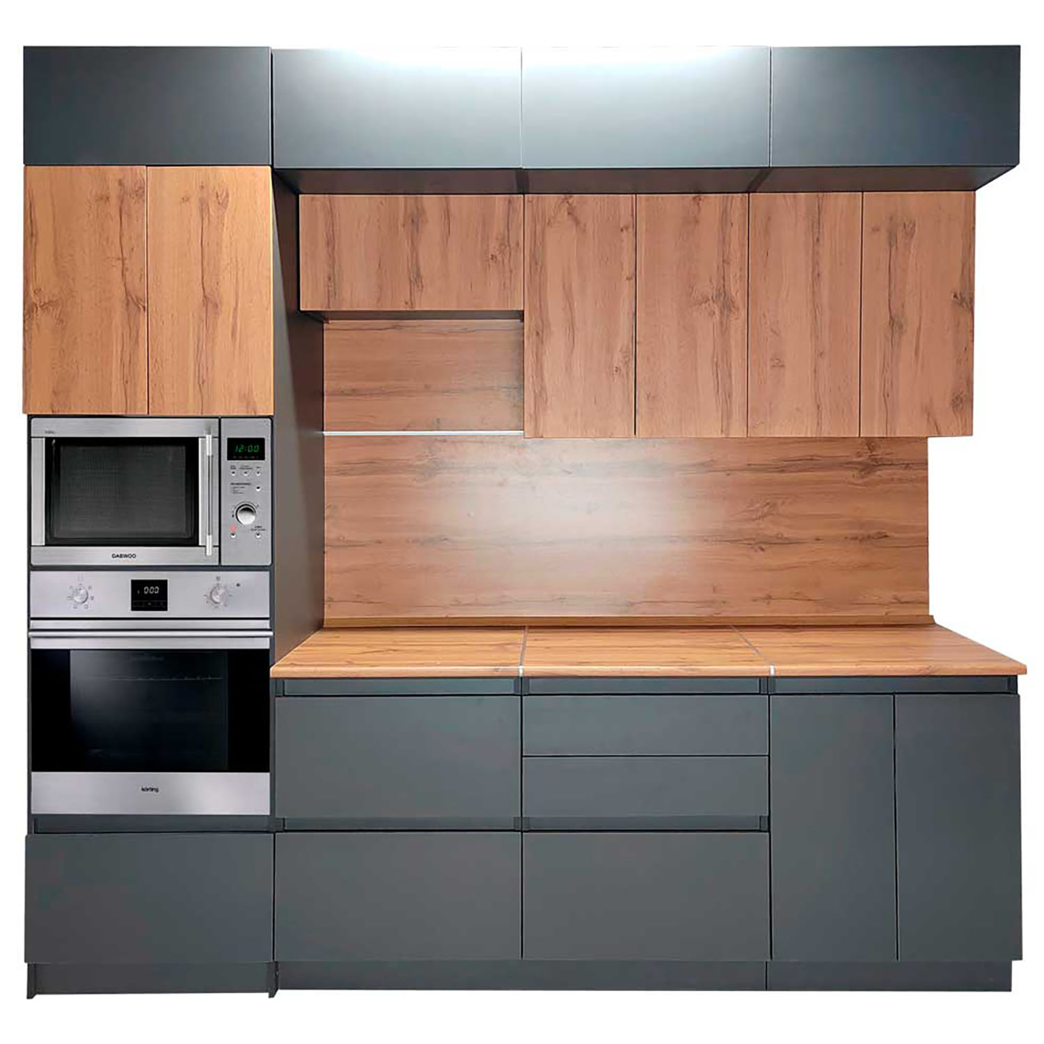 Шкаф напольный 400х850х600 мм BROZEX-WOOD Next, с двумя ящиками, графит