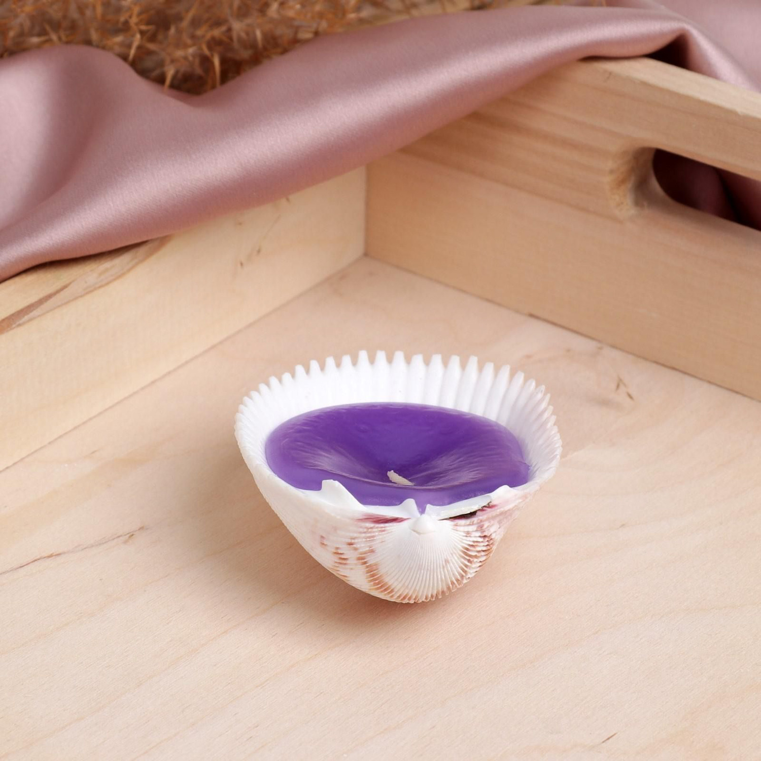 Свеча-ракушка "Time to dream",фиолетовая, 9 х 6 х 2,5 см 6581972