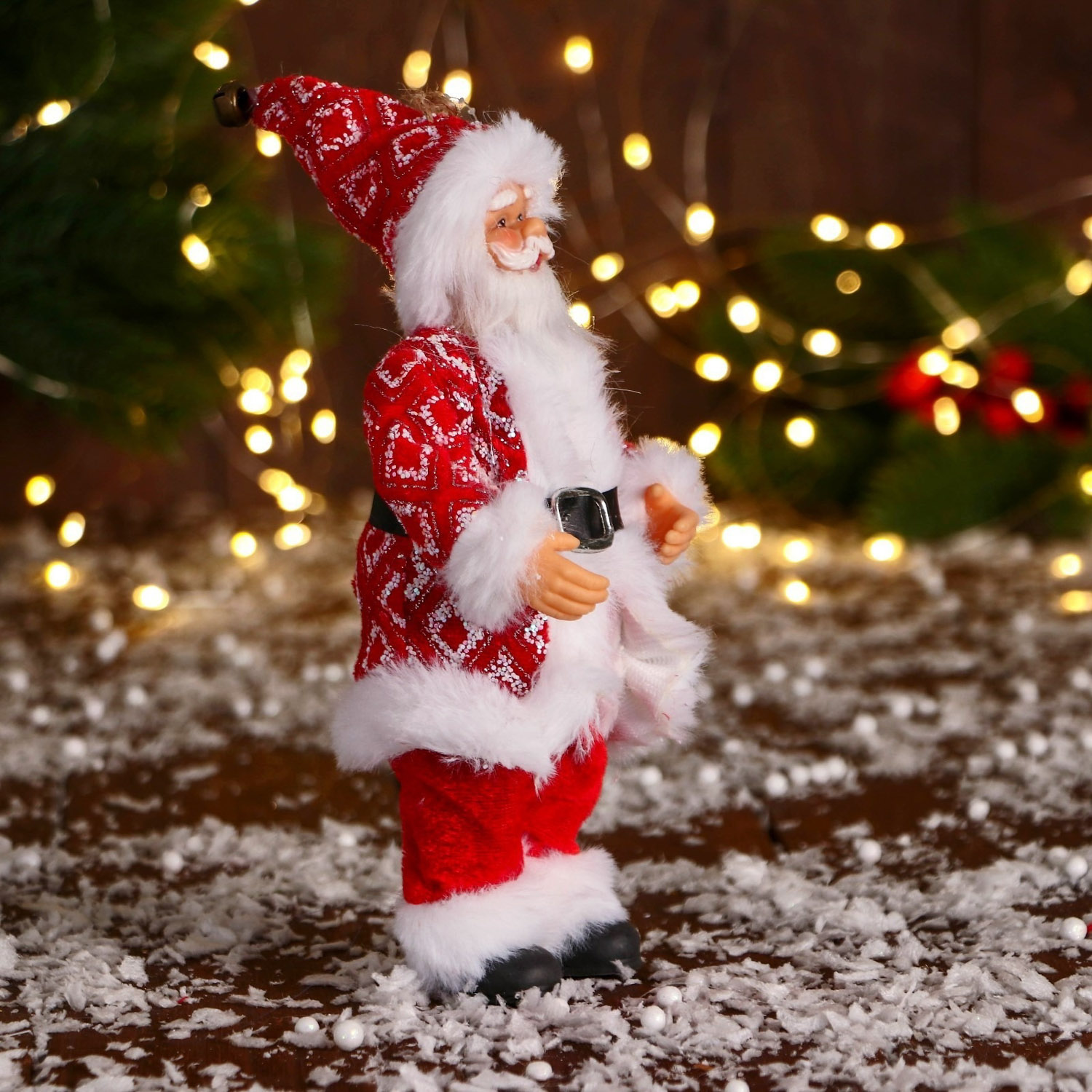 Дед Мороз "В костюме с орнаментом" 20 см, красный   9692585