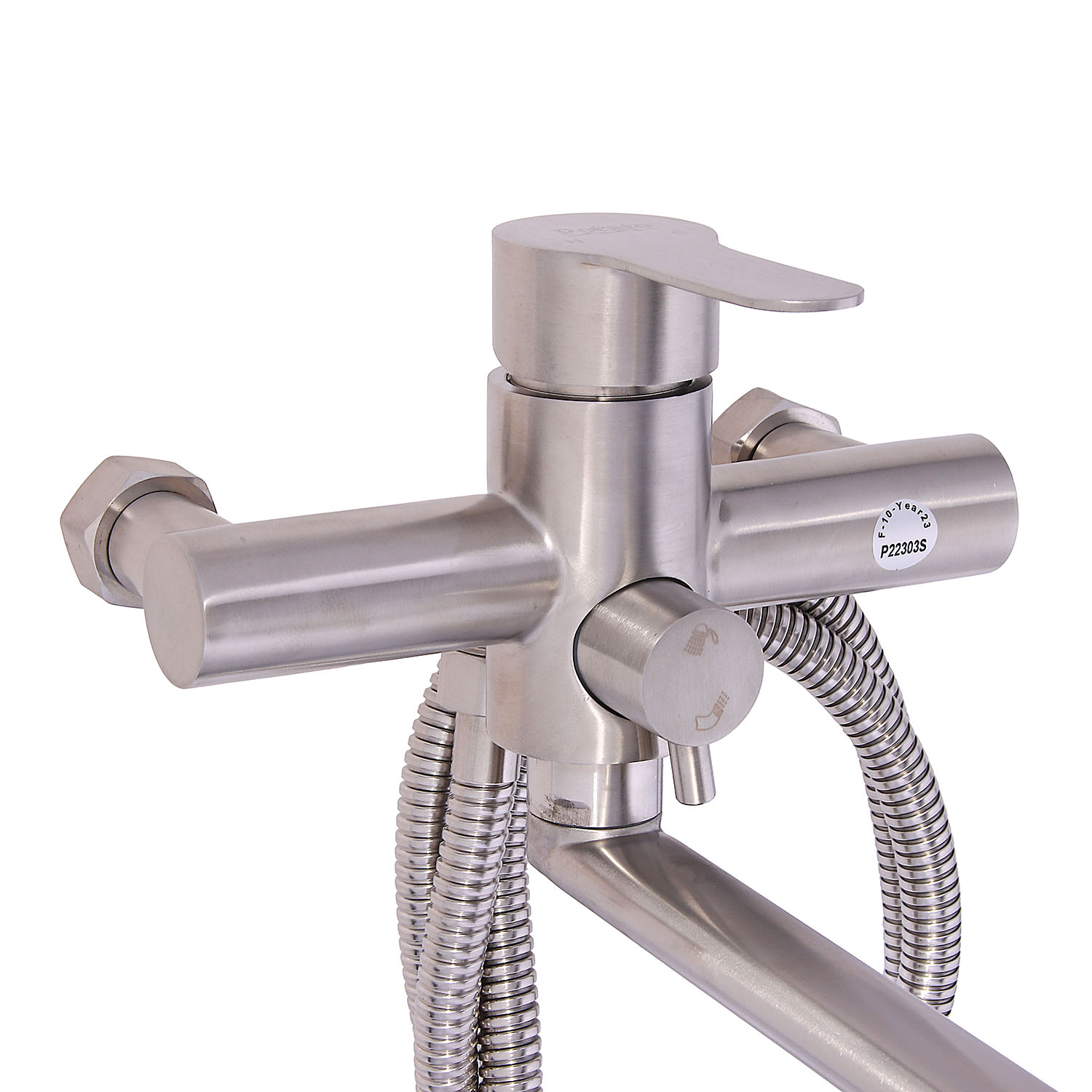 Смеситель универсальный "Potato" плоский излив с переключ. душа, нерж. сталь P22303S *1/10 Смеситель универсальный "Potato" плоский излив с переключ. душа, нерж. сталь P22303S *1/10