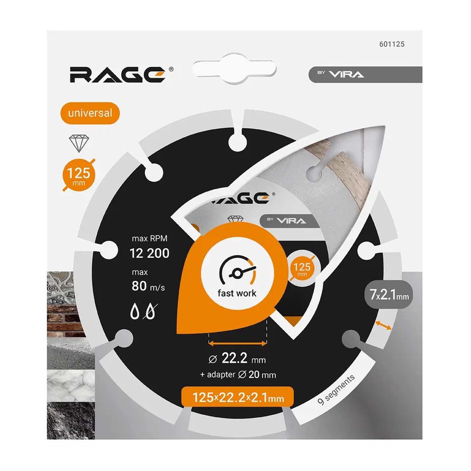 Диск алмазный сегментный HQ 125 мм RAGE by VIRA Диск алмазный сегментный HQ 125 мм RAGE by VIRA