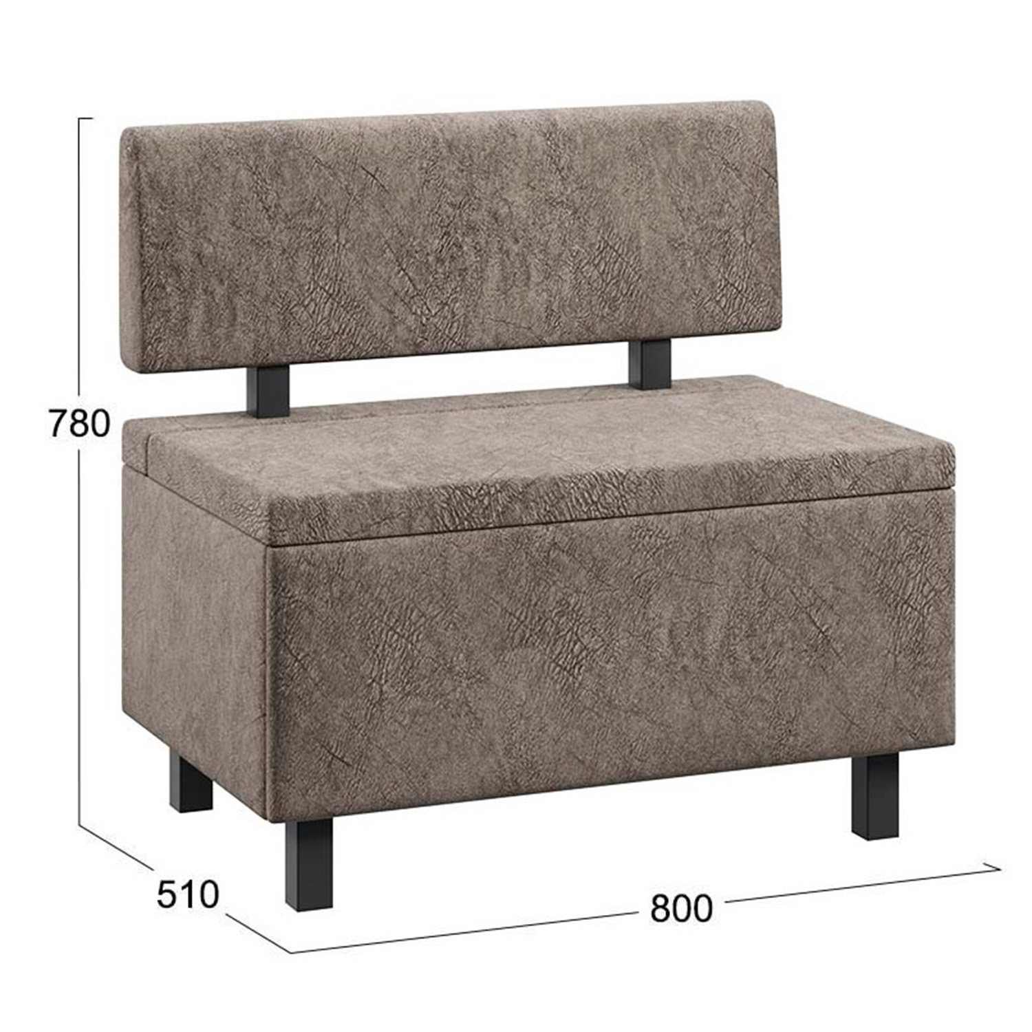 Скамья прямая Брайтон (800мм) Венге Цаво,Wellmart Latter*1