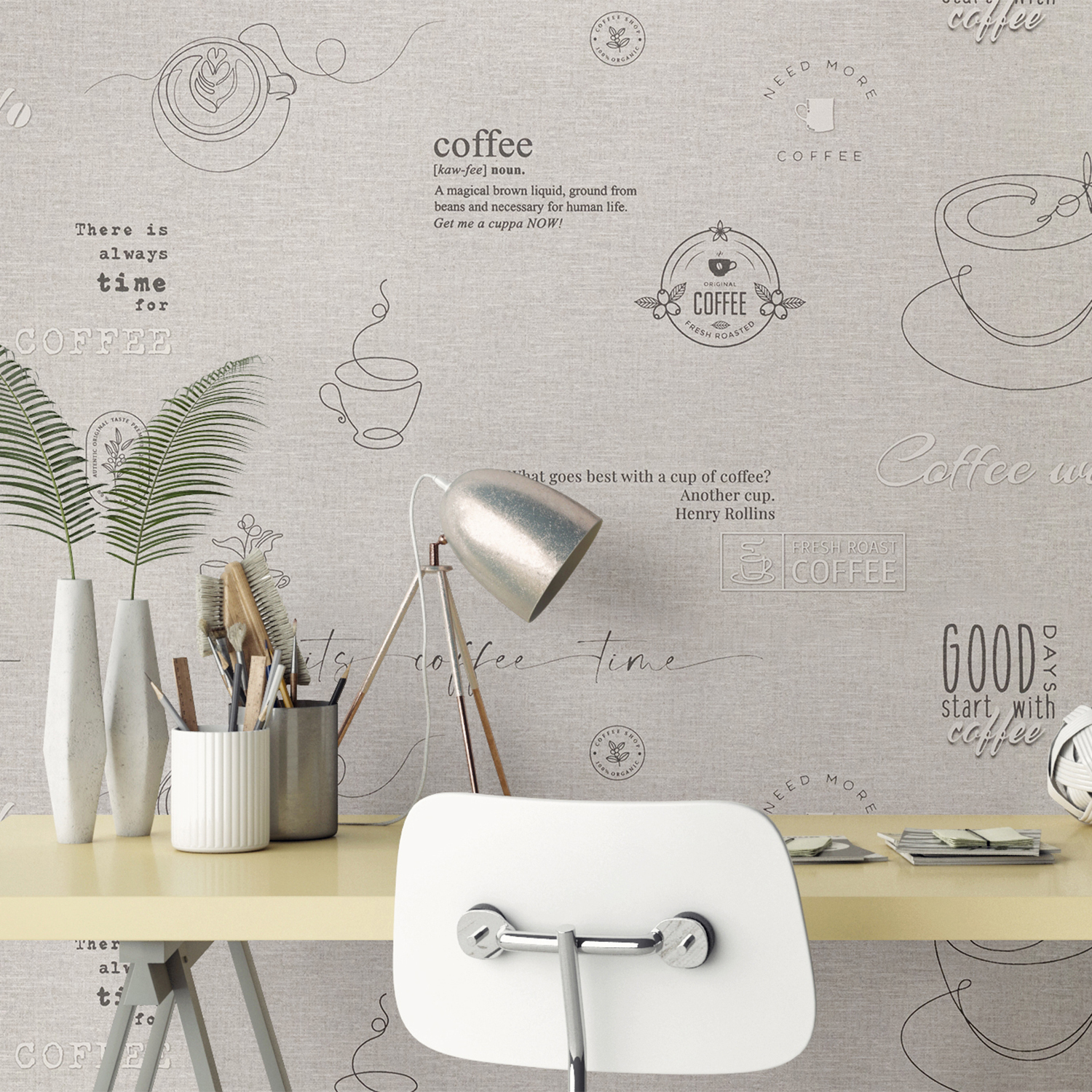 Обои  флиз Ateliero Cafe/Кафе (сер.) 589698  1.06*10м *6