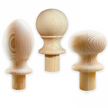 Шар для лестничного столба D 10 см Арелан, плоский, с ножкой, сосна