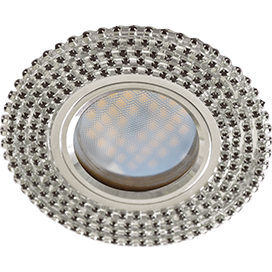 Светильник встраиваемый MR16 DL1662 GU5.3 Glass Ecola Стекло Круг стразы хром FB16RGECB *10/50