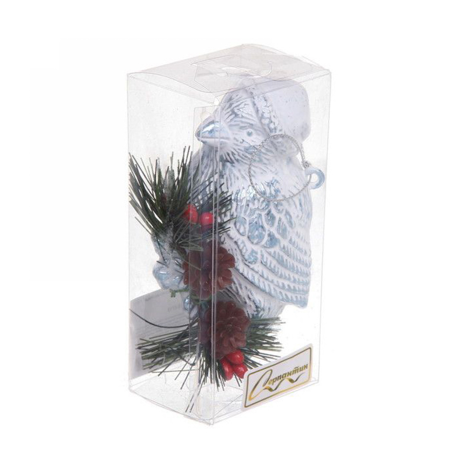 Ёлочная игрушка "Волшебная птица" 7*5*12 см , голубой