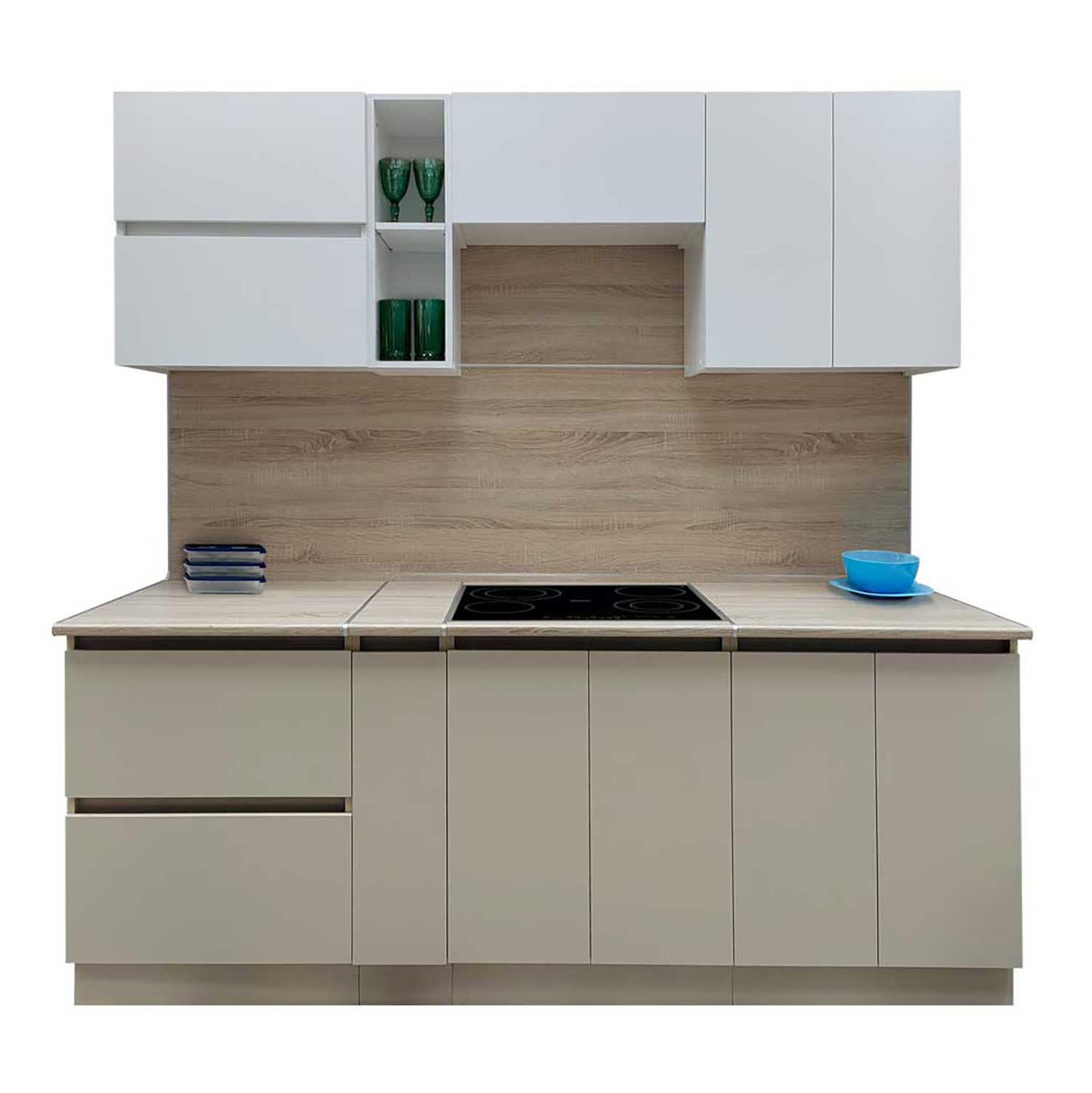 Шкаф навесной 600х676х290 мм BROZEX-WOOD Melissa, с двумя дверцами, белый