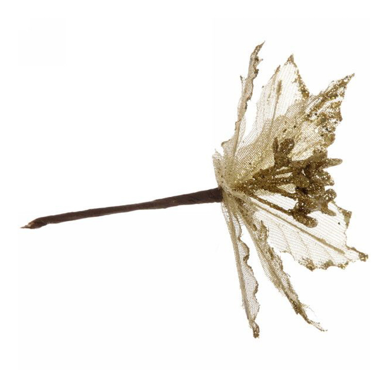 Украшение новогоднее Серпантин «Пуансеттия-Вуаль», 15 см, золото