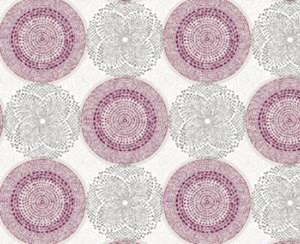 Клеёнка на нетканой основе "Мажор" "Кружевные круги" роз.-сер.-бел. шир.1,35м 575/8 "Колорит" *20м