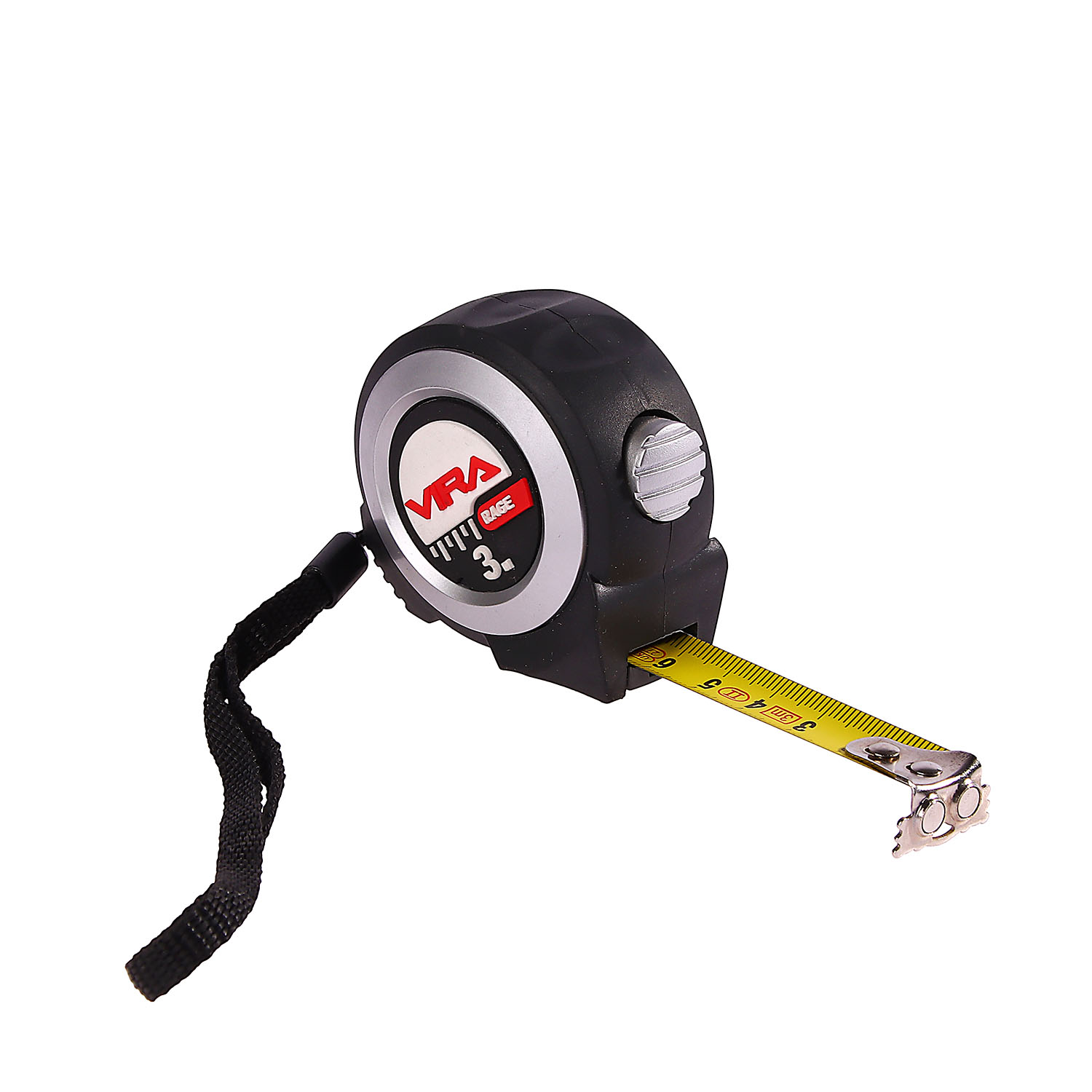 Рулетка 3м х16мм резино-пластик. корпус стальная лента автостоп магнит арт.100047 VIRA RAGE *1