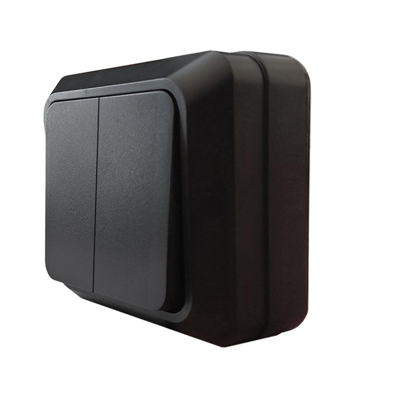 Выключатель "Олимп" ОП 2кл. черный  10А IP20 UNIVersal 2213 *10/200