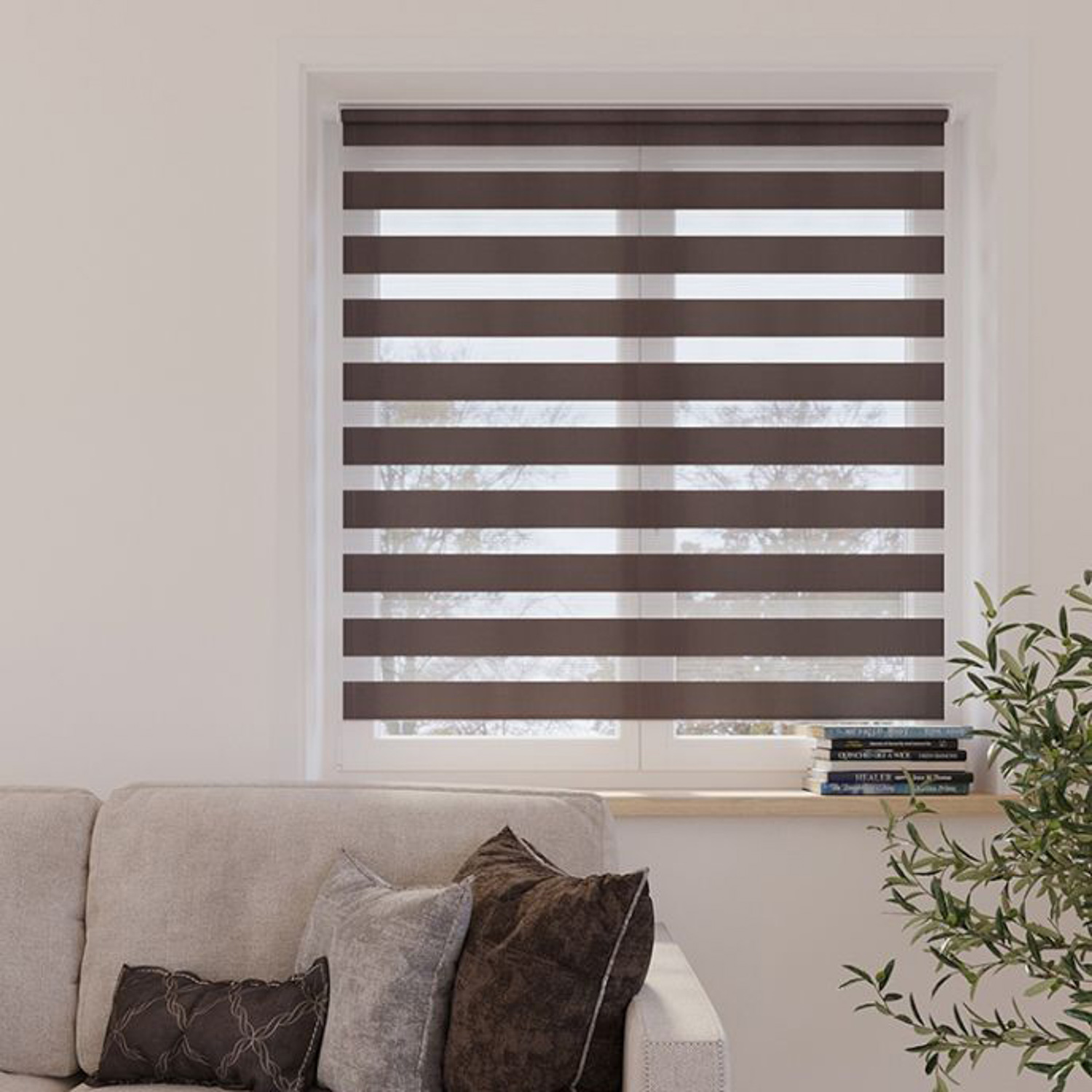 Штора рулонная День и ночь коричневый 72,5*160 Легранд *1/6