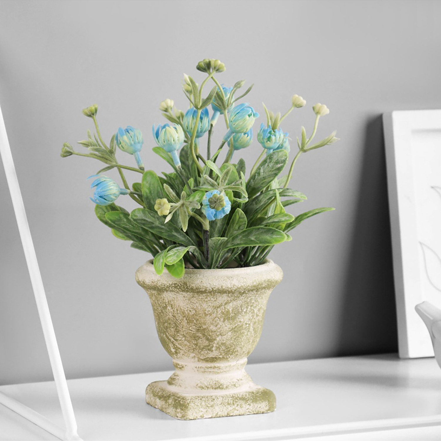 Искусственный цветок в горшке «Краспедия шаровидная», 8×19 см, МИКС