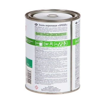 Эмаль акриловая зеленая 0,9 кг Ореол *1/14/588