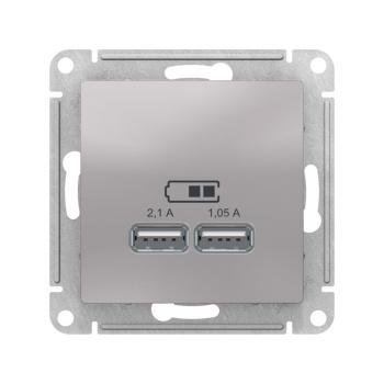 Механизм розетки "ATLAS DESIGN" USB 5В 1 порт*2,1А 2 порта*1,05А SchE ATN000333 *1