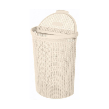 Корзина для белья пластм. 45л "Eco style" 460х265х610мм Бежевый арт.431217607 ("Бытпласт") *1/5