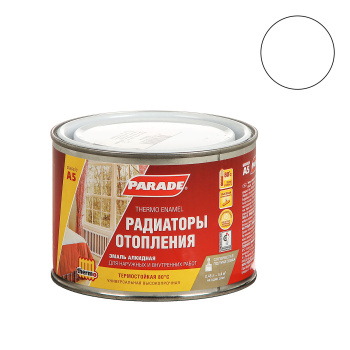 Эмаль для радиаторов алкидная белая полуматовая 0,45 л А5 90⁰С PARADE *1/12