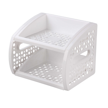 яяяЭтажерка пластм. настольная 2-х ярусная 250х210х200мм Белая М6318 (ЗПИ "Альтернатива") *1/16