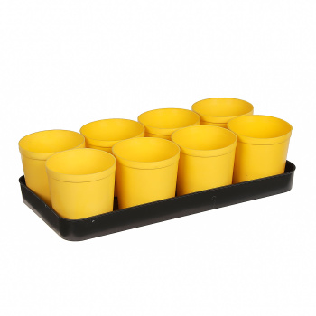 Набор стаканов 500 мл для рассады, 8 шт., поддон 42х22 см, пластик
