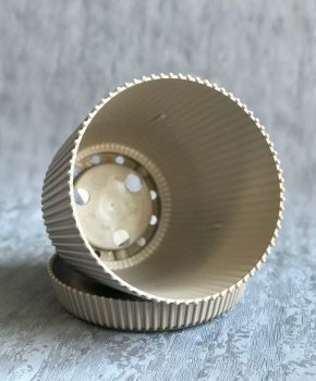 Кашпо пластм. "Gaufre"  1л d верха 115мм h115мм с поддоном Латте 801--42 (Tek.A.Tek) *1/40