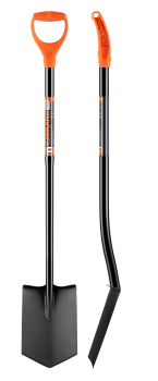 Лопата штыковая стальная 190*280 стал. краш. черенок  цельномет соед  L-127 "FINLAND" (2268) ЦИ *1/5