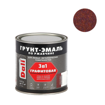 Грунт-эмаль по ржавчине темная медь графитовая 0,75 л DALI *16576