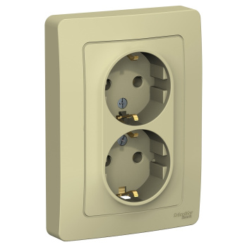 Розетка "BLANCA" СП 2-мест. бежевая з/к 16А 250В  BLNRS001027  *6/36