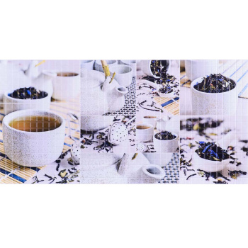 Панель ПВХ 956х480 мм Декопан, мозаика чайная церемония, 0.46 м²