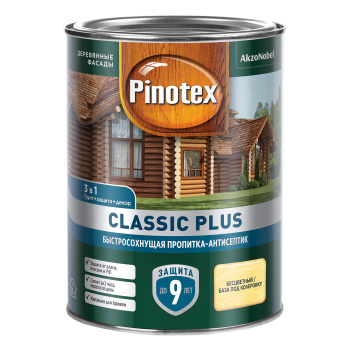 Защитно-декоративное покрытие 0.9 л для древесины PINOTEX Classic Plus 3 в 1, палисандр
