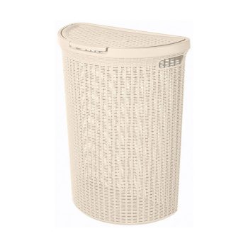 Корзина для белья пластм. 45л "Eco style" 460х265х610мм Бежевый арт.431217607 ("Бытпласт") *1/5