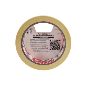 Лента клейкая малярная термостойкая "ТЕРМО PRO" 25мм х 25м арт.2010220 "TOOLBERG" *1/72
