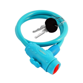 Замок навесной велосипедный 10х650мм голубой Нора-М *1/40/80