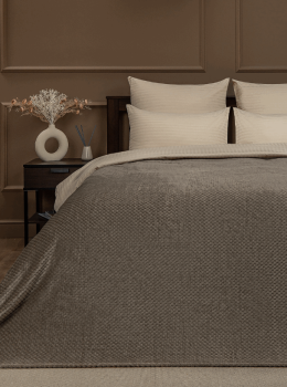 Плед 200*220см фланель жаккард  r-ромбики серо-коричневый TF FNJ BR2 011/2022 Absolute *1 акция