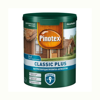 Защитно-декоративное покрытие 0.9 л для древесины PINOTEX Classic Plus 3 в 1, красное дерево