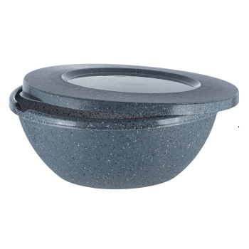 Миска пластм. с крышкой "Stone" 3л  284х264х103мм Темный камень PT107511026*1/20