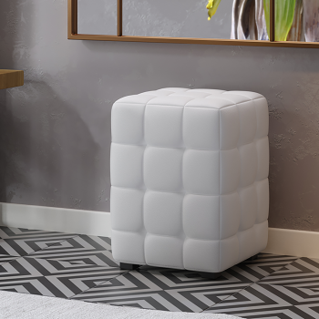 Пуф ТриЯ, 40х30х30 см, квадрат, кожзам, белый аристо