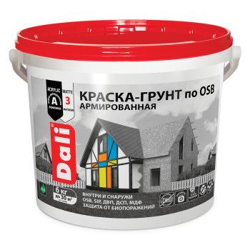 Краска - грунт по OSB акриловая для внутренних и наружных работ 6 кг ДАЛИ База С *1/60