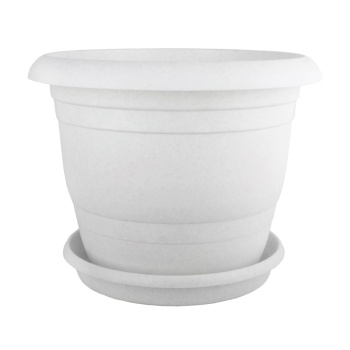 Кашпо пластм. "Toprak" 23,0л d верха 330мм h300мм с поддоном Мрамор А5260мр (Копейск)  *1/5