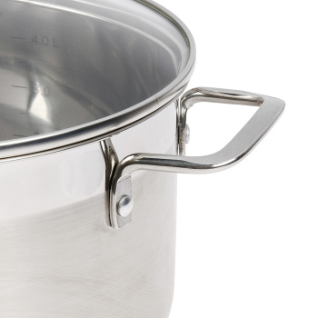 Кастрюля нерж. "Kukmara" "Orion" 4.5л Стекл.кр., d дна 200мм (подх. д/Индукц.пл.) ORN-CA4522G *1/3