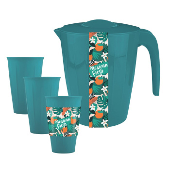 яяяНабор для напитков пласт "Mexican fresh": Кувшин1,9л+3стакана 350млSE182812578("Sugar&Spice")*1/5
