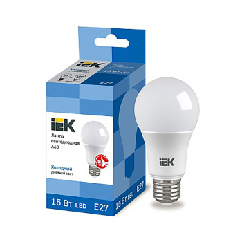 Лампа светодиодная 15W Е27 груша 6,5К холодный ИЭК ECO LLE-A60-15-230-65-E27