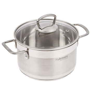 Кастрюля нерж. "Kukmara" "Orion" 2.5л Стекл.кр., d дна160мм (подх. д/Индукц.пл.) ORN-CA2518G *1/4