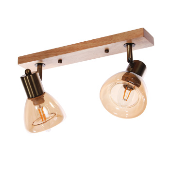 Светильник настенный (спот) N5104/2 AB+WOOD Е14 2*40W  VERNER LIGHTING *1