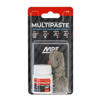 Комплект паста уплотнительная универсальная (вода, газ, 25г) MULTIPASTE + лён Premium, МР *5/90 Комплект паста уплотнительная универсальная (вода, газ, 25г) MULTIPASTE + лён Premium, МР *5/90